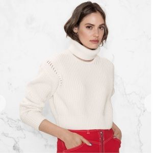 &other stories cropped turtleneck sweater with neck detail